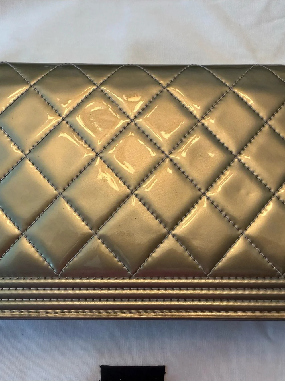 CHANEL quilted patent
